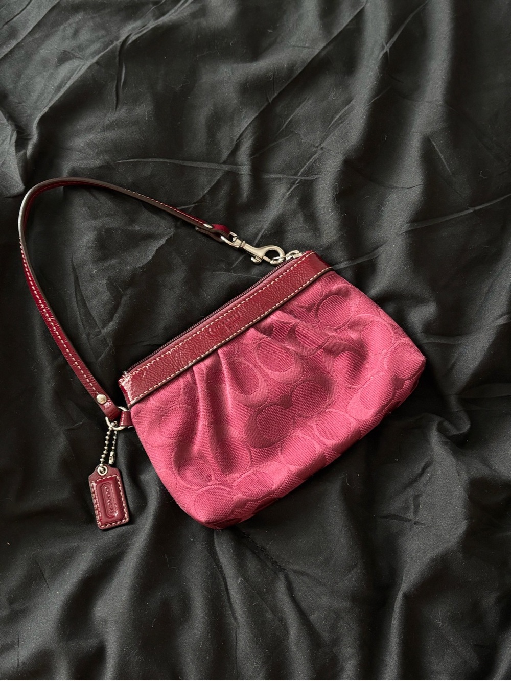Coach Burgundy Wristlet Pouch